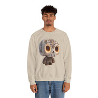 Glow-Eyed Aztec Skull Chibi Unisex Sweatshirt