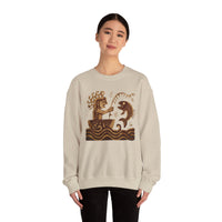 Pre-Hispanic Fisherman with Symbolic Fish Glyph Style Unisex Sweatshirt
