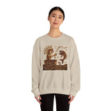 Pre-Hispanic Fisherman with Symbolic Fish Glyph Style Unisex Sweatshirt