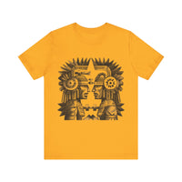 Mirrored Aztec Warriors in Glyph Style Unisex T-Shirt