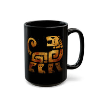 Aztec Jaguar Warrior Glyph Symbol Black Mug