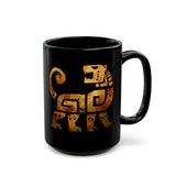 Aztec Jaguar Warrior Glyph Symbol Black Mug