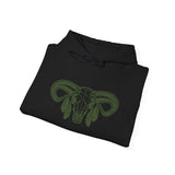 Aztec Western Bull Skull Longhorn Illustration Unisex Hoodie