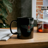 Aztec Free Bird Illustration Black Mug