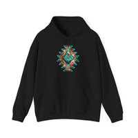 Turquoise Western Aztec Gem Illustration Unisex Hoodie
