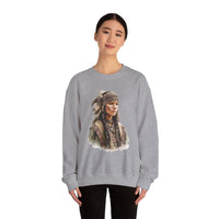 Inca Warrior Woman with Feathered Headdress Watercolor Unisex Sweatshirt
