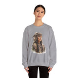 Inca Warrior Woman with Feathered Headdress Watercolor Unisex Sweatshirt