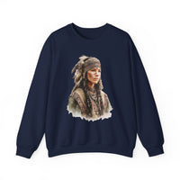 Inca Warrior Woman with Feathered Headdress Watercolor Unisex Sweatshirt