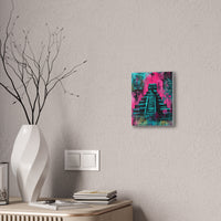 Neon Maya Pyramid Graffiti Canvas