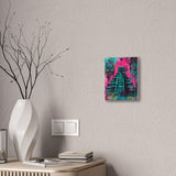 Neon Maya Pyramid Graffiti Canvas