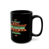 Sacred Geometric Textile Pattern Illustration Black Mug