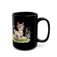 Baby Llama Inca Blossom Crown Black Mug