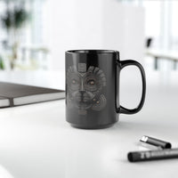 Andean Duality God Symbol Tribal Design Black Mug