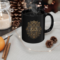 Ancient Aztec Solar Deity Mask Black Mug
