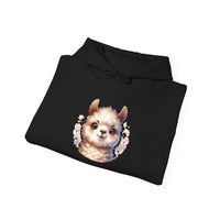Inca Andean Llama Baby Face Illustration Unisex Hoodie