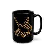 Nazca Lines Style Bird Black Mug