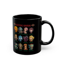 Aztec Gods Chibi Characters Pantheon Black Mug