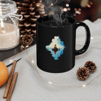 Lake Titicaca Minimalist Landscape Black Mug