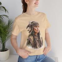 Inca Warrior Woman with Feathered Headdress Watercolor Unisex T-Shirt