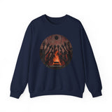 Sacred Fire Tribal Ceremony Glyph Style Unisex Sweatshirt