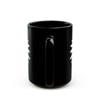 Tribal Warrior Headdress Emblem Illustration Black Mug