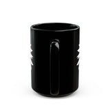 Tribal Warrior Headdress Emblem Illustration Black Mug