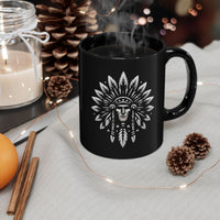 Sacred Tribal Chief Emblem Illustration Black Mug
