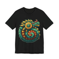 Colorful Quetzalcoatl Sun Serpent Glyph Style Unisex T-Shirt