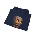 Glow-Eyed Tribal Stone Skull Unisex Hoodie