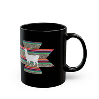 Andean Llama Fiesta Illustration Black Mug