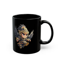 Chibi Falcon Warrior Inca Armor Black Mug
