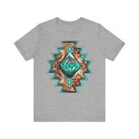 Turquoise Western Aztec Gem Illustration Unisex T-Shirt
