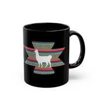 Andean Llama Fiesta Illustration Black Mug