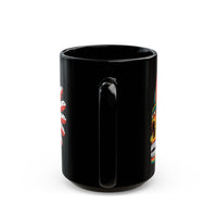 Aztec Feathered Skull Fiesta Illustration Black Mug