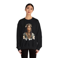 Inca Warrior Woman Watercolor Portrait and Tribal Jewelry Unisex Sweatshirt