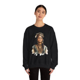 Inca Warrior Woman Watercolor Portrait and Tribal Jewelry Unisex Sweatshirt