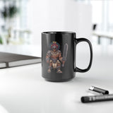 Obsidian Blade Fighter Pixel Art Black Mug