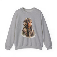 Inca Warrior Woman with Feathered Headdress Watercolor Unisex Sweatshirt
