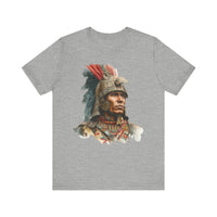 Inca Warrior Watercolor Art and Tribal Pattern Unisex T-Shirt