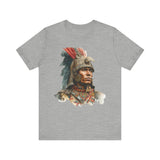 Inca Warrior Watercolor Art and Tribal Pattern Unisex T-Shirt