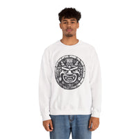 Mayan Jaguar Deity Woodcut Style Unisex Sweatshirt