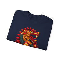Quetzalcoatl Feathered Sun Serpent Glyph Style Unisex Sweatshirt