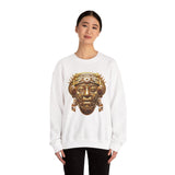 Aztec Golden Solar Deity Mask Unisex Sweatshirt