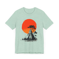 Tikal Sunset Temple Minimalist Art Unisex T-Shirt