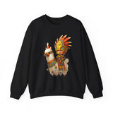 Cute Chibi Inca Warrior and Llama Cartoon Unisex Sweatshirt