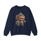 Chibi Mayan Jaguar Warrior Cartoon Style Unisex Sweatshirt