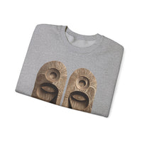 Wooden Andean Duality Totem Faces Tribal Symbol Unisex Sweatshirt