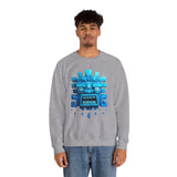 Tlaloc Rain God Blue Mask Glyph Style Unisex Sweatshirt