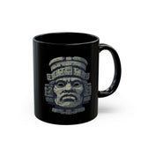 Mayan Sacred Head Stone Black Mug
