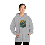Colorful Quetzalcoatl Sun Serpent Glyph Style Unisex Hoodie